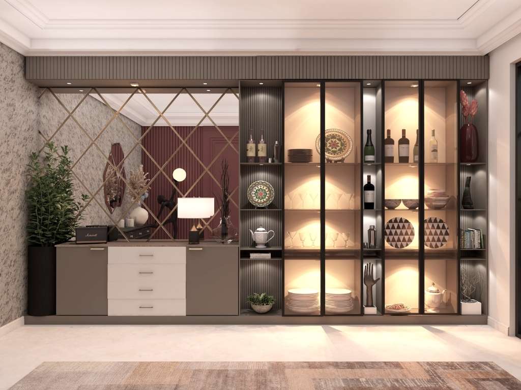Compact crockery cabinet