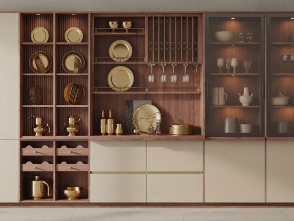 Contemporary crockery unit with storage